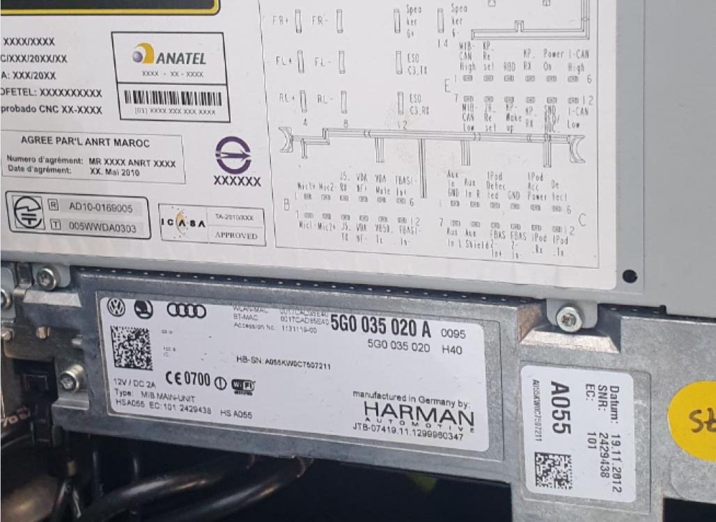 Guasto del suono con l'unità principale VW Golf 7 Harman MIB